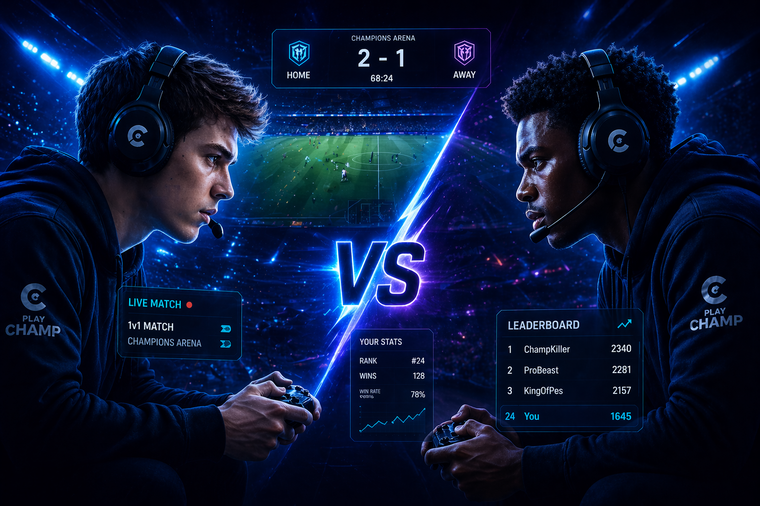 Hero background image of a football game in action
